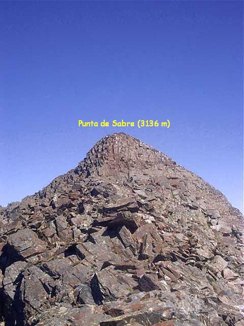 la cima del Punta de Sabre