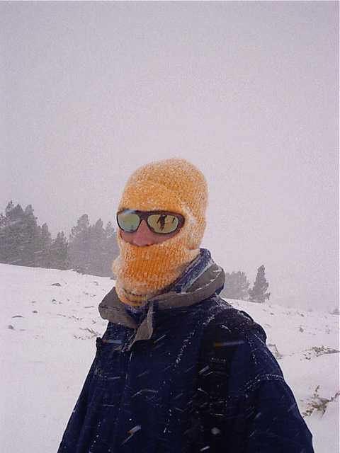 el gorro de Guillem muestra el frío que hemos pasado