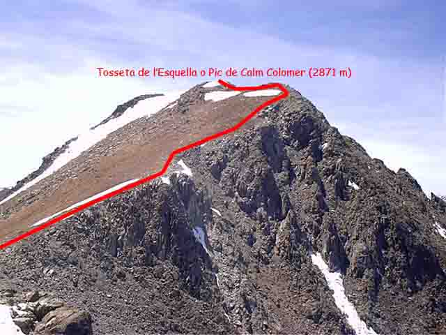 la subida que nos separa de la Tosseta de l'Esquella o Pic de Calm Colomer (2871 m)