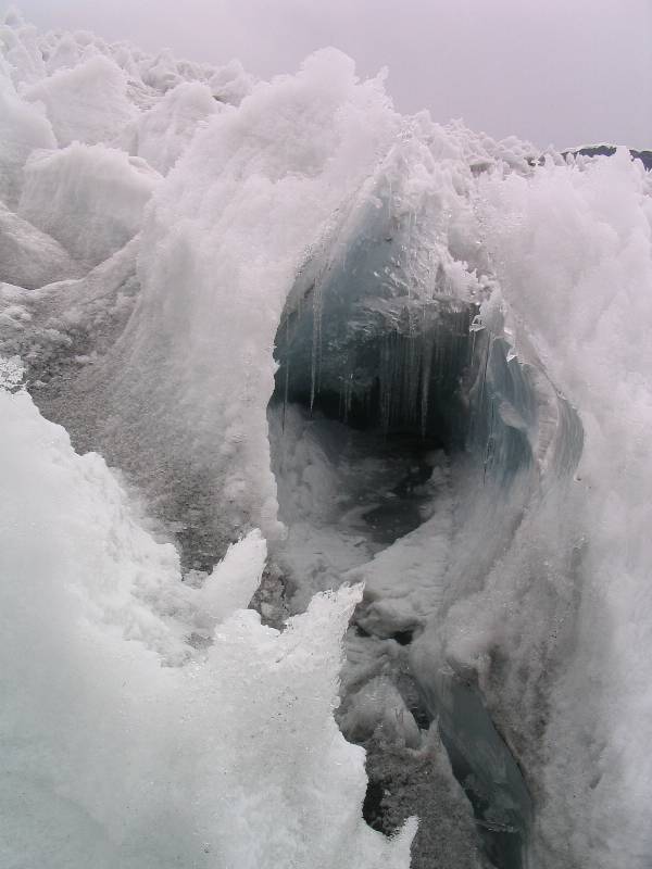 Una de las grietas del Glaciar 