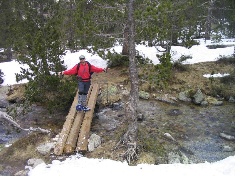 La zona del Fangassal recorda Aigüestortes, amb alguns petits ponts de fusta i diversos rierols 