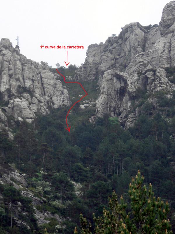 La bajada vista de abajo.